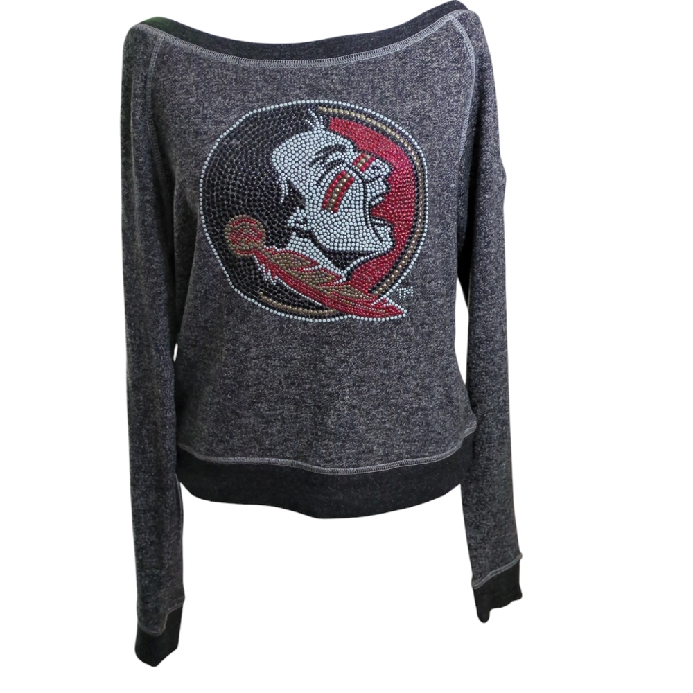 My U Florida State Seminoles Gray Off-Shoulder Sweater size S